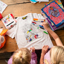 Kinder T-shirt | Kleurplaat + Bruynzeel textielstiften